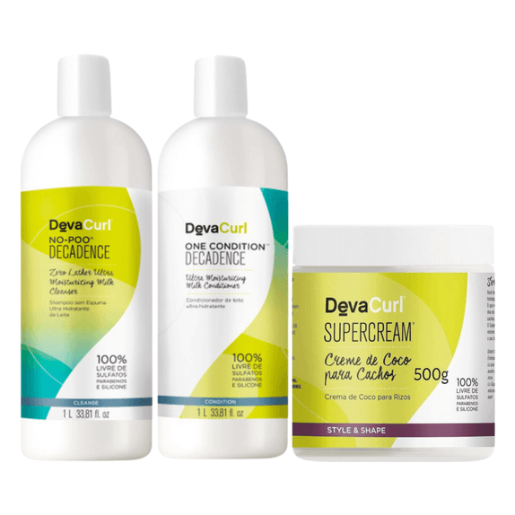 DevaCurl-Decadence-No-Poo-Shampoo1000ml-Condicionador1000ml-Super-Cream500ml DevaCurl-Decadence-No-Poo-Shampoo1000ml-Condicionador1000ml-Super-Cream500ml