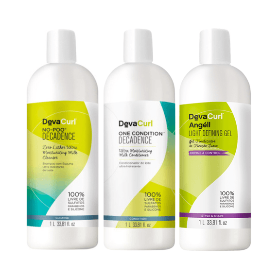 DevaCurl-Decadence-No-Poo-Shampoo1000ml-Condicionador1000ml-Angell-Gel1000ml DevaCurl-Decadence-No-Poo-Shampoo1000ml-Condicionador1000ml-Angell-Gel1000ml