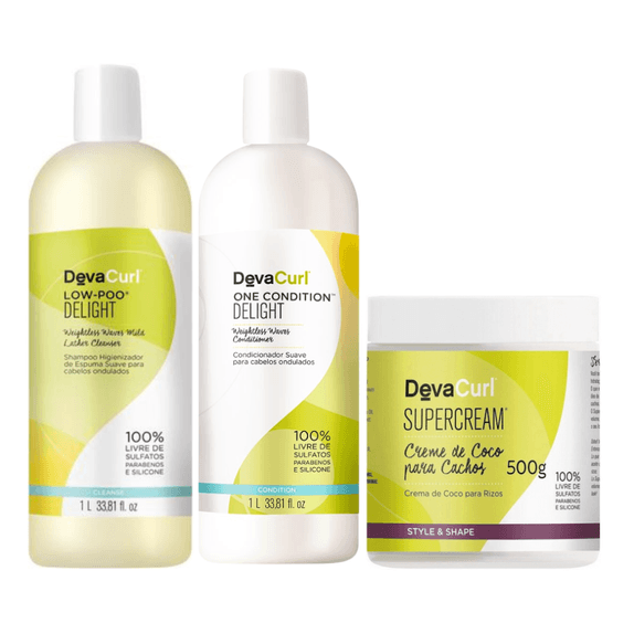 Devacurl-Delight-Low-Poo-Shampoo-1000ml-Condicionador1000ml-Super-Cream500ml Devacurl-Delight-Low-Poo-Shampoo-1000ml-Condicionador1000ml-Super-Cream500ml