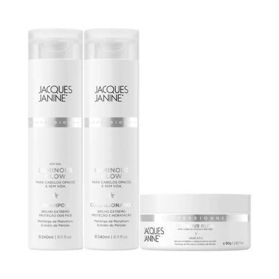 jacques-janine-luminous-glow-shampoo-240ml-condicionador-240ml-mask-80g jacques-janine-luminous-glow-shampoo-240ml-condicionador-240ml-mask-80g