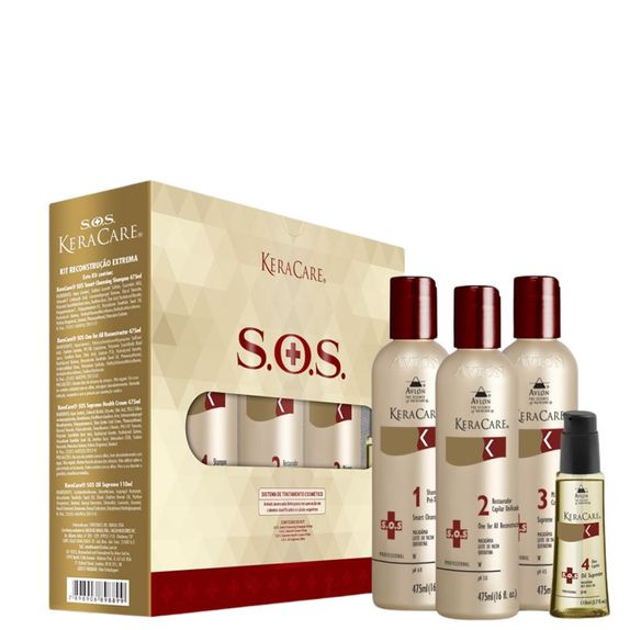 Avlon-KeraCare-S.O.S.-Kit-Reconstrucao-Extrema-Smart-Cleansing-Shampoo-475ml-Reconstructor-475ml-Supreme-Health-Cream-475ml-Oil-Supreme-110ml