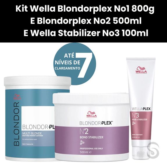 Kit-Wella-Blondorplex-No1-800g--E-Blondorplex-No2-500ml-E-Wella-Stabilizer-No3-100ml