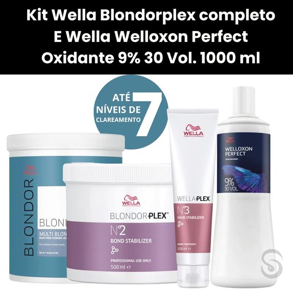 Wella-Kit-Blondorplex-Nº1-800G---Plex-Nº-2-500ml---Stabilizer-nº3-100ml----OX-9--30-Vol.-1-Litro--4-unidades--