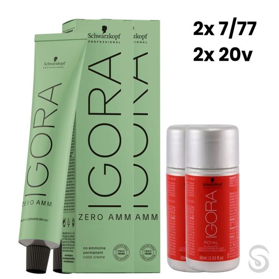 Igora-Zero-Amm-2x777-Louro-Medio-Cobre-60ml---2-Ox-20VOL