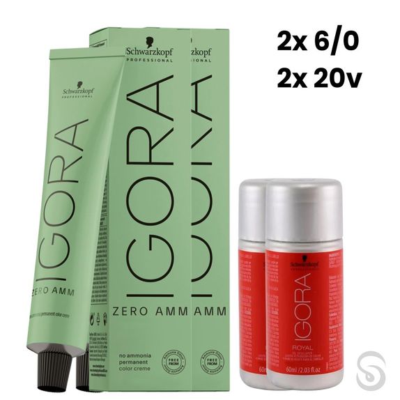 Igora-Zero-Amm-2x60-Louro-Escuro-Natural-60-ml---2-Ox-20VOL